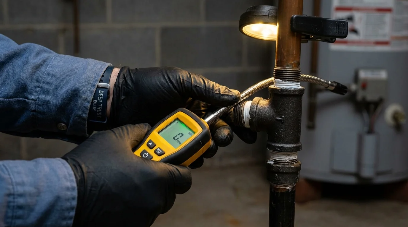 Gas leak detection with electronic sniffer by Johns Plumbing LLC in Costa Mesa