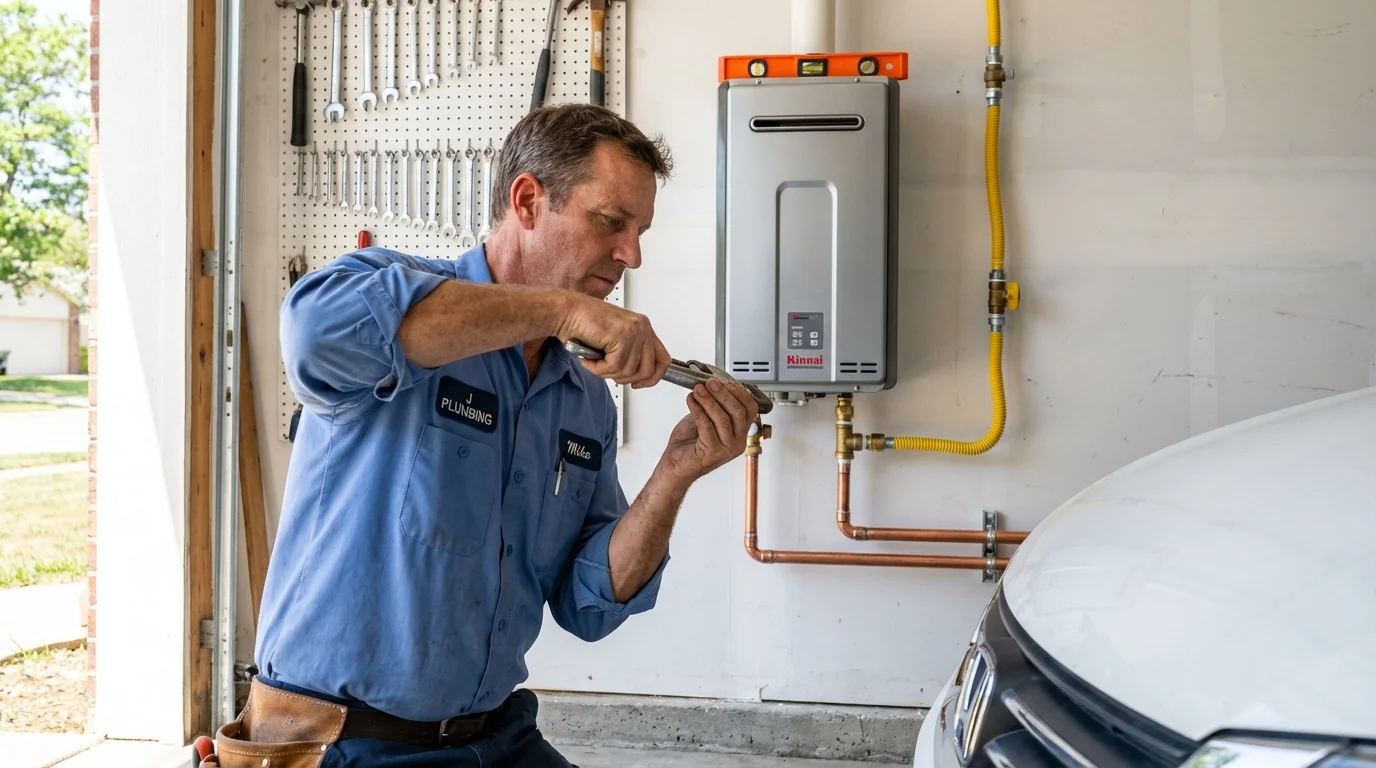 Tankless water heater installation by a Johns Plumbing LLC plumber in Costa Mesa
